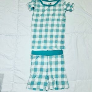Little Sleepies Teal Checkered Short Sleeve Pajama Set